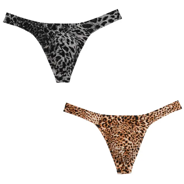 New Collection Fashion Leopard Bikini Sexy Men's Thongs And G Strings
