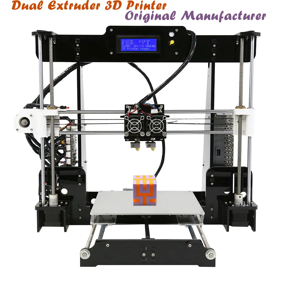 Anet A8M Double Color 3D Printer Kit Dual Print nozzle Easy Assemble DIY Desktop Multi-color Filament Print size 220*220*240mm Anet A8M Double Color 3D Printer Kit Dual Print nozzle Easy Assemble DIY Desktop Multi-color Filament Print size 220*220*240mm