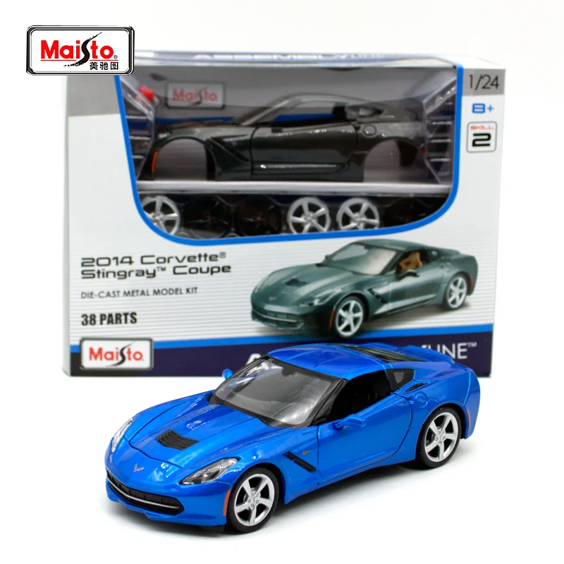 Сборная модель автомобиля Maisto 1:24 2014 Chvrolet Corvettes STINGRAY Coupe темно-серого цвета
