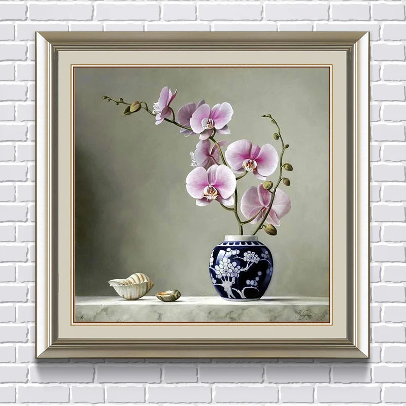

26 refraction Phalaenopsis flower Diamond 40*40cm Painting Cross Stitch needlework cross-stitch 3D for Home Decoration