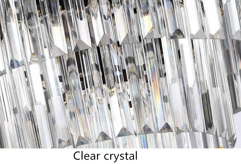 Хрустальный светильник в американском стиле для гостиной, столовой, дома, отеля, ретро, креативные квадратные хромированные люстры E14 Светодиодный - Цвет абажура: Clear crystal