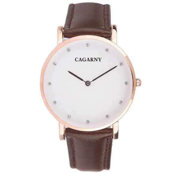 Prix pour Femmes montre Cagarny d'affaires décontractée étanche ceinture en cuir quartz montre diamant marque montres Relogio Masculino Prix pour Femmes montre Cagarny d'affaires décontractée étanche ceinture en cuir quartz montre diamant marque montres Relogio Masculino