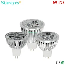 60 шт. затемнения MR16 от источника переменного или DC12V 3/4/5 Вт высокой мощности Светодиодный точечный светильник лампа для потолочного светильника падение светильник светодиодный светильник Инж