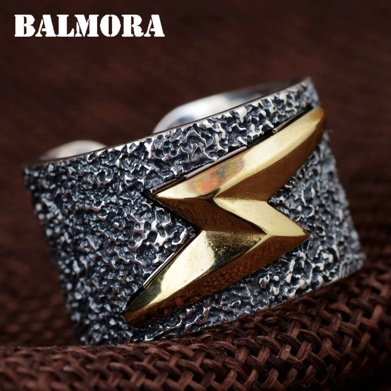

BALMORA 990 Pure Silver Lightning Shape Open Rings for Women Men Personalized Ring Thai Silver Fashion Jewelry Gift SY22107