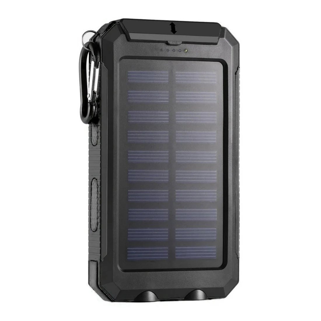 20000 мА/ч Солнечная Мобильная энергия, солнечная энергия, внешняя лампа, многофункциональное Внешнее зарядное устройство, резервный пакет с компасом, светильник - Цвет: Black