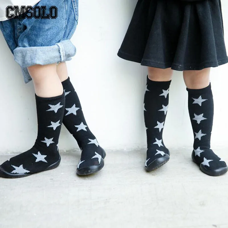 

CMSOLO Toddler Shoes Autumn Boys Girls Fashion Shoe With Cotton Stocking Star Skull Decoration Soft Plastic Kids Shoes Hot Sale