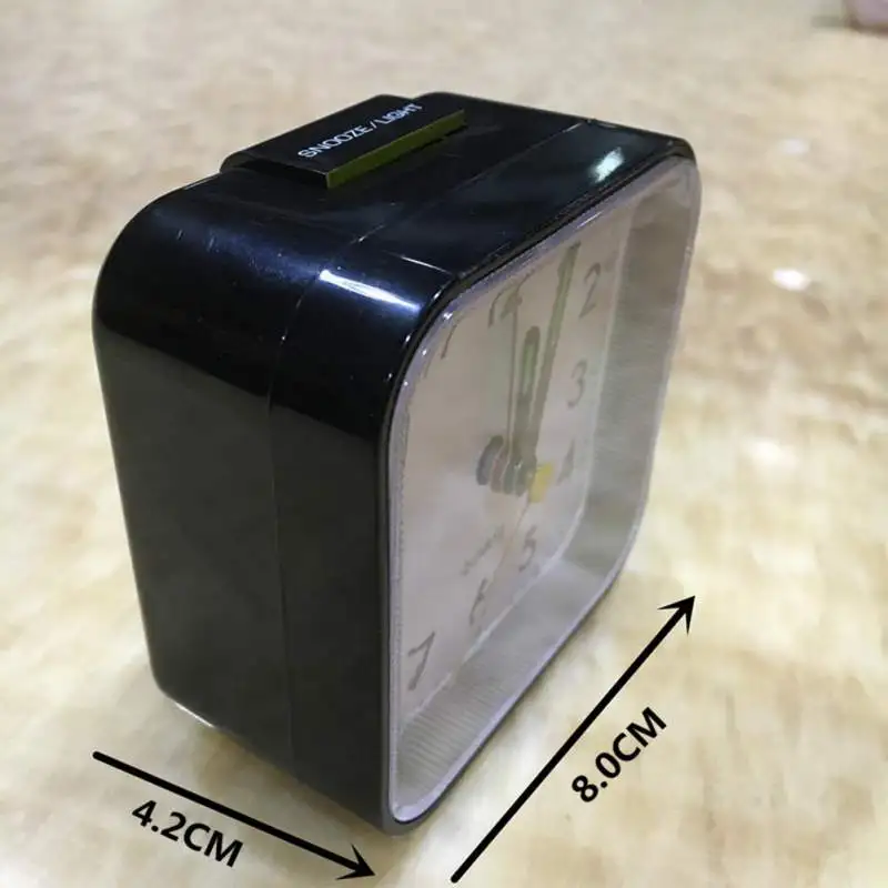 Alarm Clock Square Small Bedside Travel Mute Alarm Clock Cute Portable Cute creative fashion student small clock Battery Operate