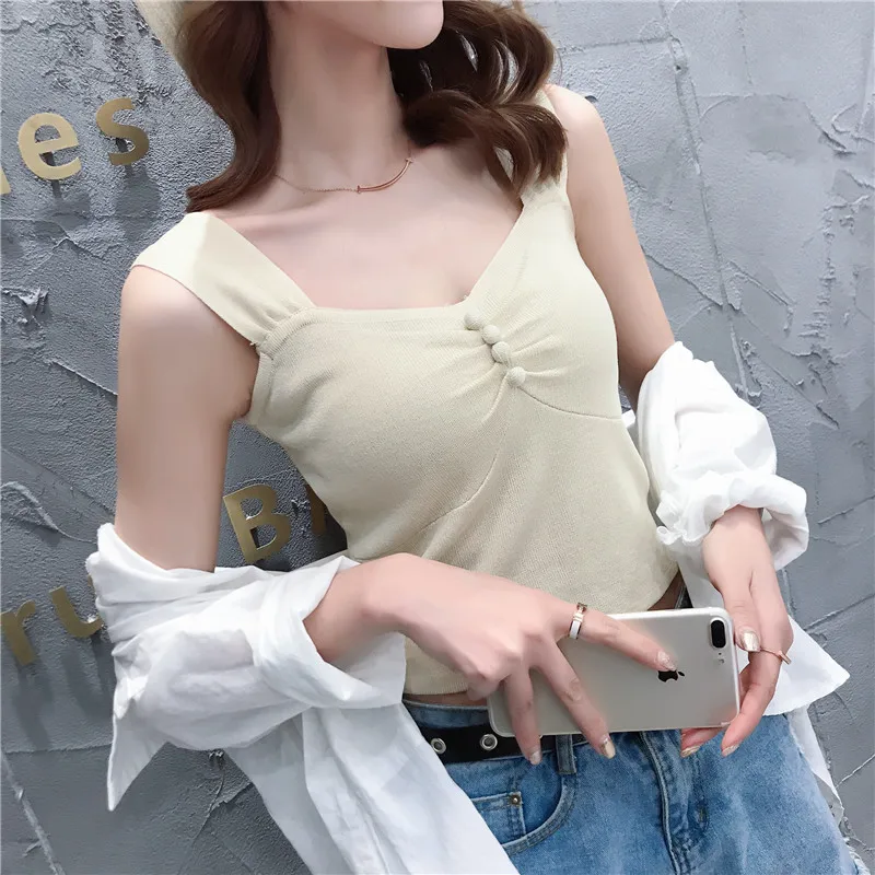 Весной и летом сексуальный росы ключицы камзол женский Ретро Slim wild вязать рубашка прилив