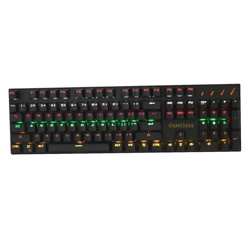 

GAMEDIAS K10 Mechanical Keyboard Green Axis Black Axis Wired Backlit Keyboard 104 Key Metal Game Mechanical Keyboard E-sports