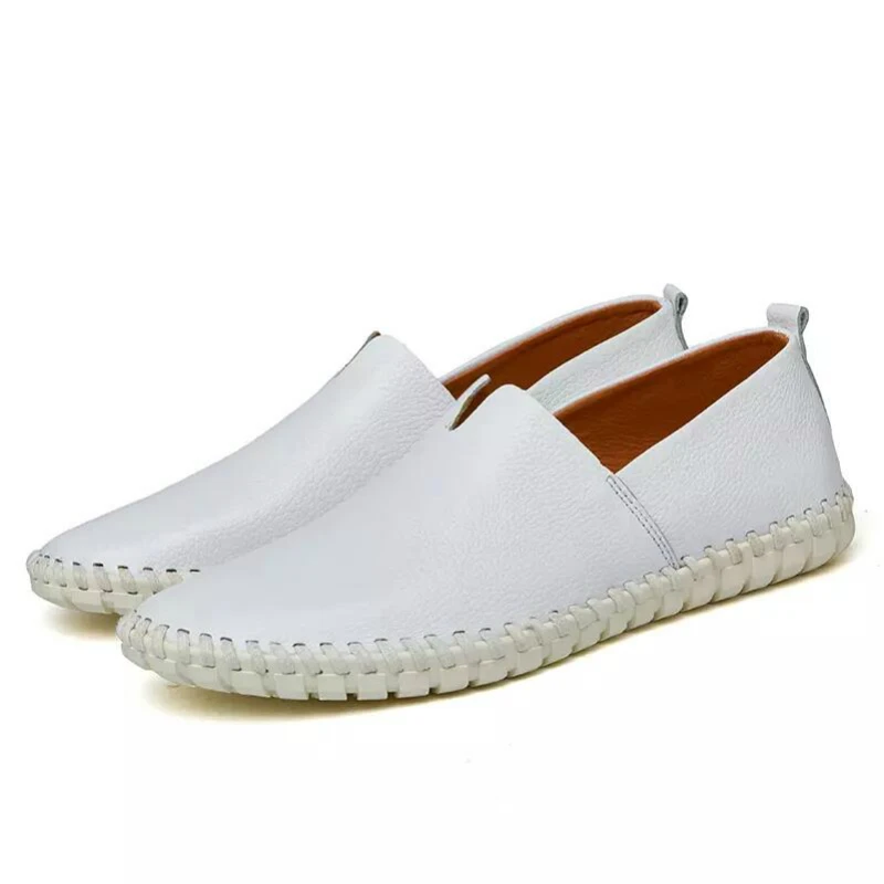 

Male Shoes Adult Fashion Loafers Slip on Men Shoes 2018 Spring Summer Men Casual Shoes White Male Footwear Plus Size New In