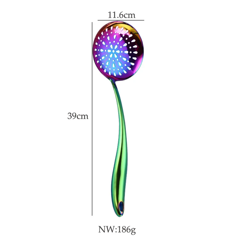 Роскошные 1 или 4 шт наборы инструментов для приготовления пищи 304 нержавеющая сталь кухонные принадлежности Инструменты Тернер ложка для супа Паста Сервер ситечко - Цвет: Strainer