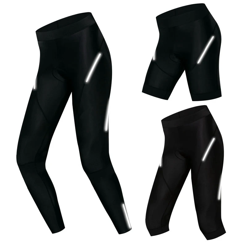 

Weimostar Womens Cycling Shorts 4D Gel Pad Black Riding Tight Bicycle Shockproof Trousers Reflective Shorts ciclismo