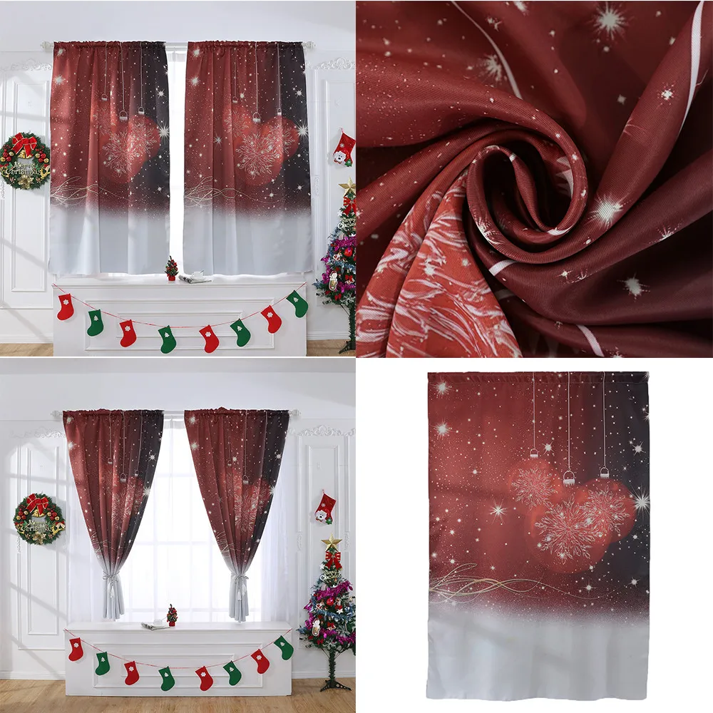 

Christmas Curtain Window Treatment Voile Drape Valance 1 Panel Fabric In Living Room Home Decor Voile Valances C 3.29