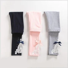 Новинка года, кружевные леггинсы для девочек леггинсы на весну-осень для маленьких девочек Детские облегающие брюки для малышей от 2 до 7 лет