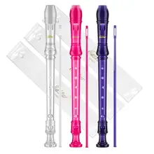 Eastar ERS-3G1 3 шт. немецкий сопрано рекордер 8 отверстий C Ключ, прозрачный розовый фиолетовый