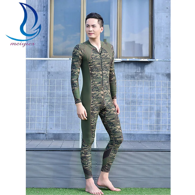 MEIYIER Men Wetsuits One Piece Diving Suit Camouflage Swimwear Men