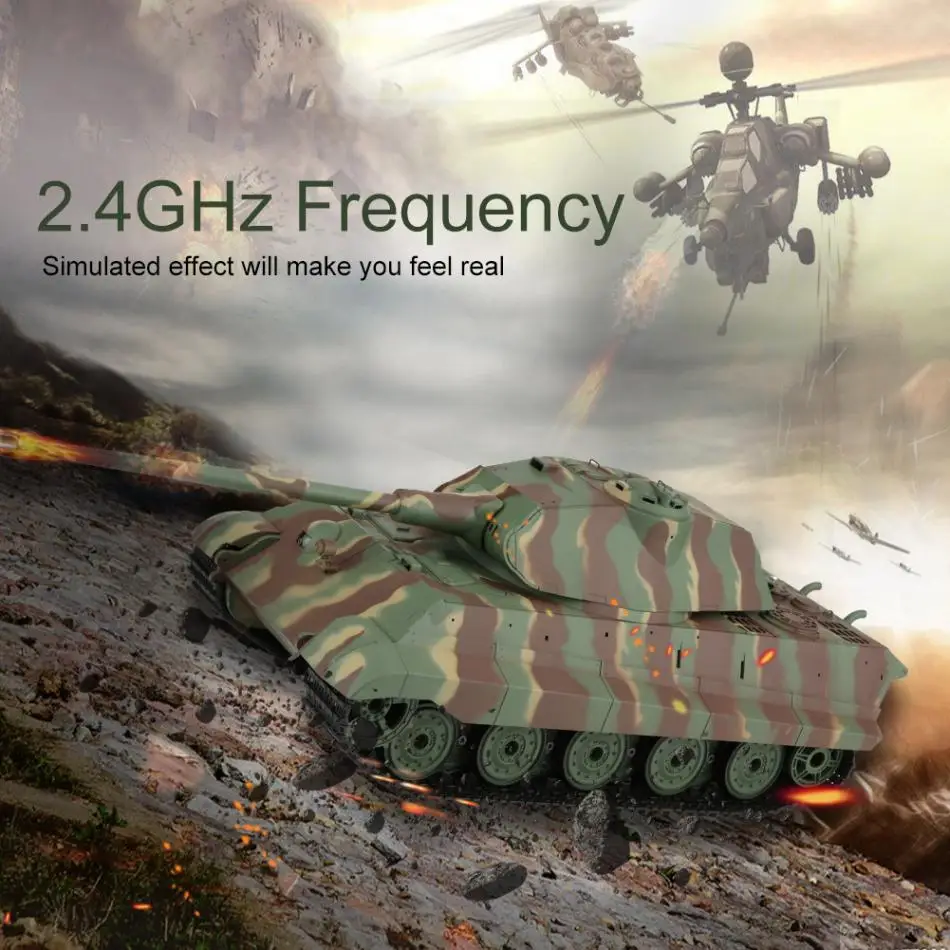 116 Scale RC Tank German King Tiger 2.4GHz Frequency Plastic + Metal Remote Control Model Toy High Quality RC Tank USB Cable 116 Scale RC Tank German King Tiger 2.4GHz Frequency Plastic + Metal Remote Control Model Toy High Quality RC Tank USB Cable
