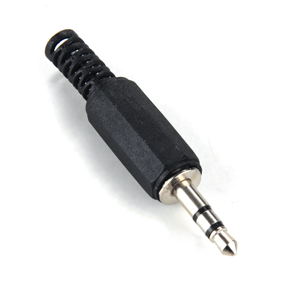 

High Quality 10Pcs 3.5mm Male dual-channel Male Jack Plugs Adapter Audio Connector 5cm Whole Length Plastic Metal