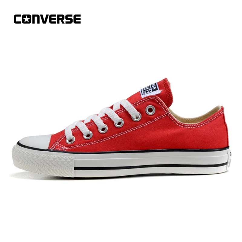 

Converse All Star Classic Canvas Low Top Skateboarding Shoes Unisex Red Anti-Slippery Sneakser 35-44