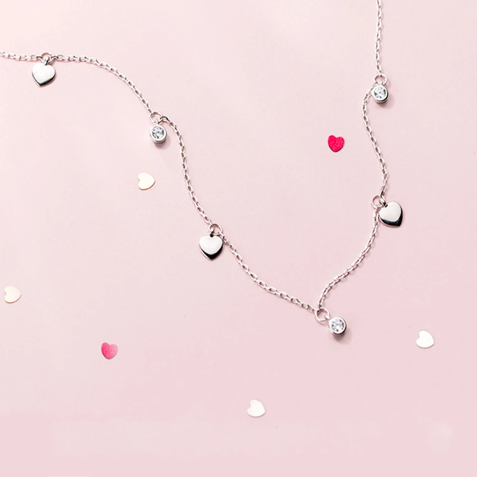 S925 Серебряная Снежинка ожерелье блестящая многослойная длинная ключица сердце короткая женская подвеска ювелирные изделия для романтических праздников подарки