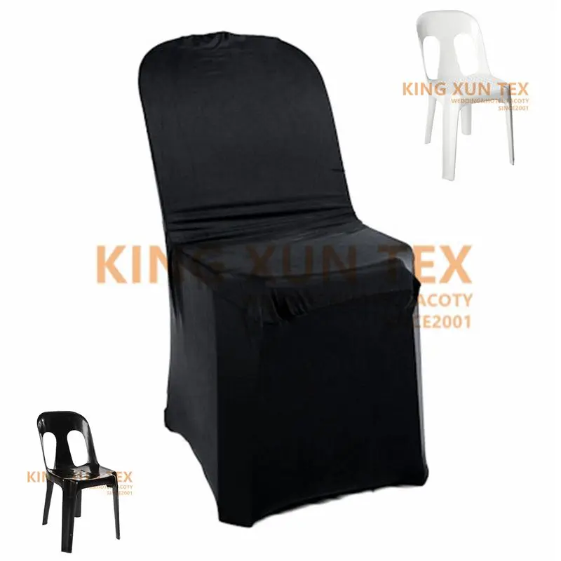White Color Plastic Stretch Spandex Chair Cover Wedding Banquet
