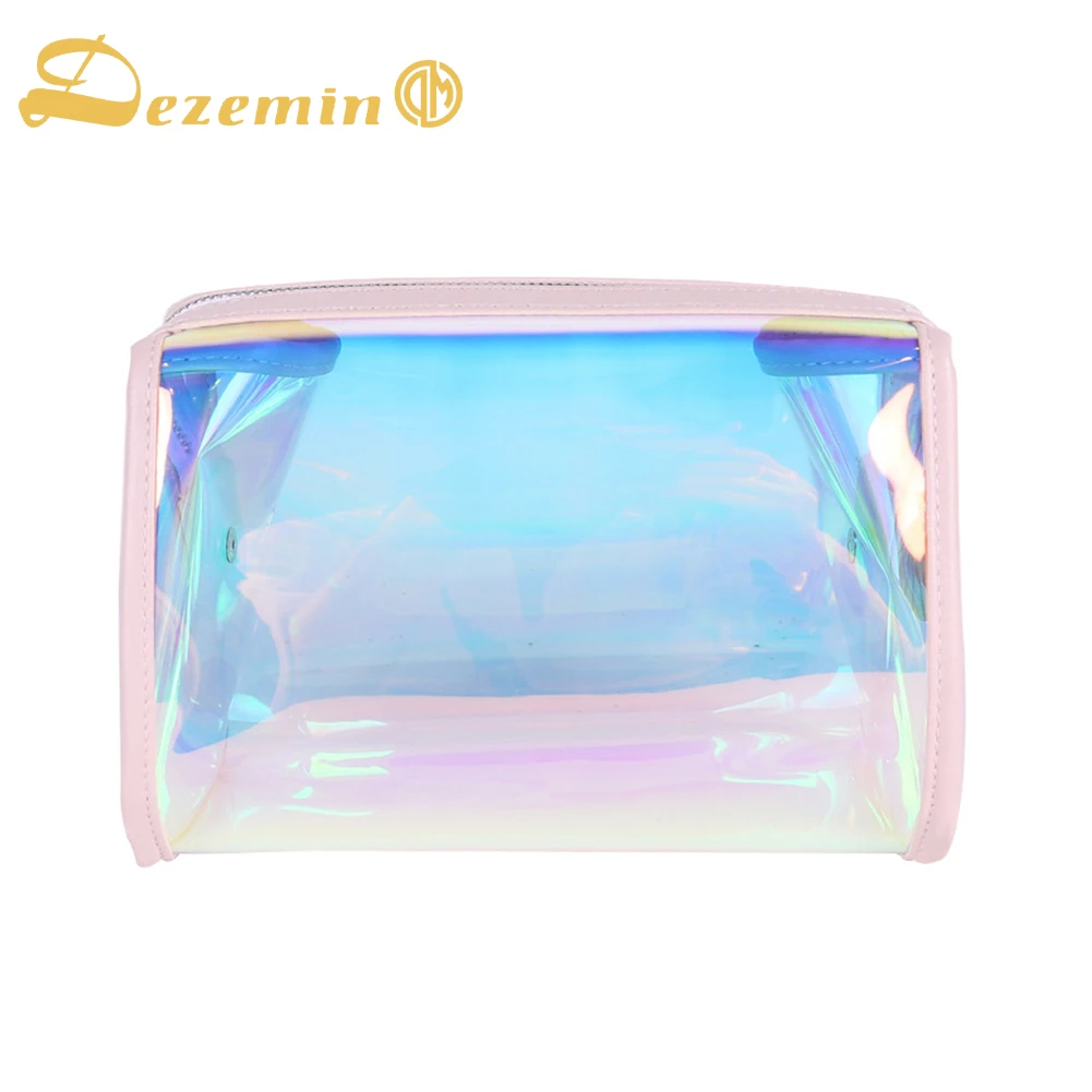 DEZEMIN عالية الجودة TPU الثلاثية الأبعاد انظر من خلال أكياس مع سستة التجميل حقيبة 18x12x10 cm