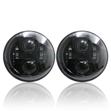 Внедорожные фары круглый 7 дюймов светодиодный мотобайк фары высокой/ближнего света фар фара для Jeep JK Wrangler Harley Davidson " светодиодный налобный фонарь