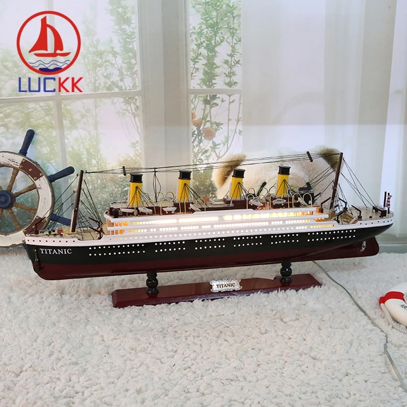 LUCKK 100 80 см Титаник классическая деревянная модель корабль светильник
