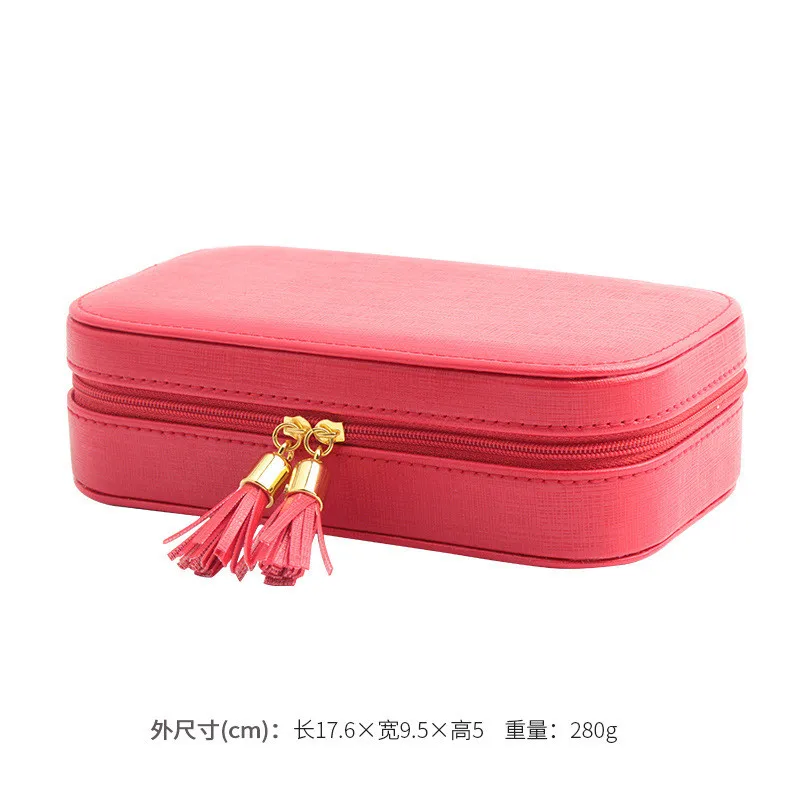 free shipping new style Jewelry Box Portable Storage Organizer Zipper Portable Women Display Travel Case earrings necklace rings