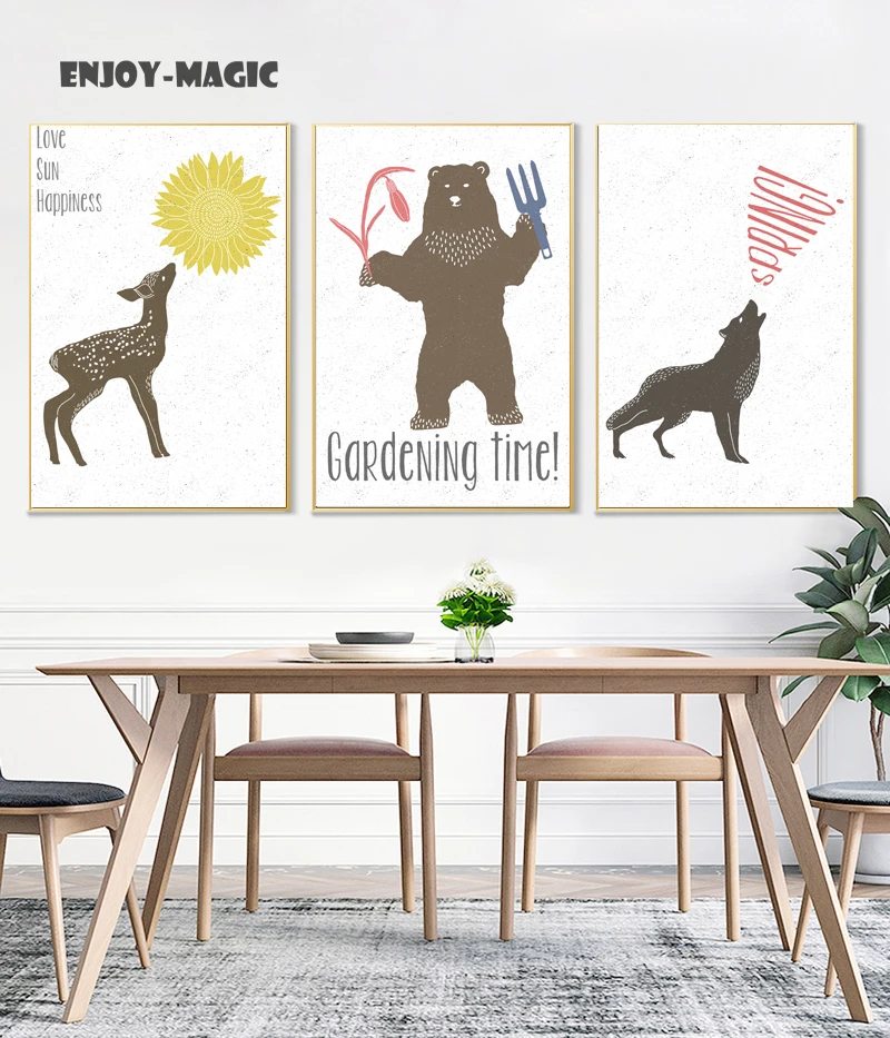 Home Decor холст плакат животных Медведь лося волк украшений Wall Art Современные 3 предмета картина маслом HD изображение Панель принт B-027 Home Decor холст плакат животных Медведь лося волк украшений Wall Art Современные 3 предмета картина маслом HD изображение Панель принт B-027