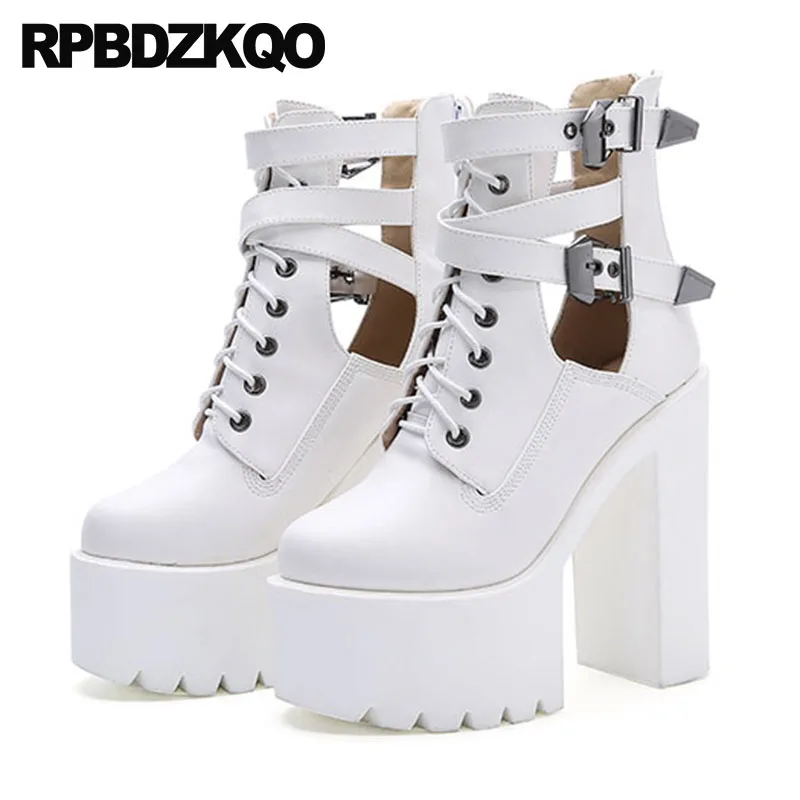 chunky white booties