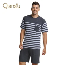 Летняя домашняя Мужская Ночная одежда из модала с коротким рукавом футболка и шорты мужские комплекты одежды для сна размера плюс ночные рубашки