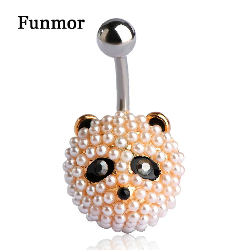 Buy Enamel Panda Pearls Jewelry Gold Body Piercing