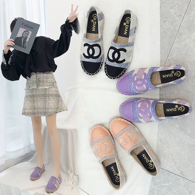 

Spring New Fisherman shoes Women Flats Casual Loafers Shoes Canvas Hemp Women Shoes Comfortable Mules