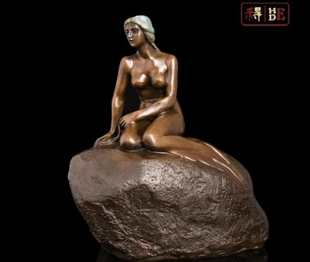 

Abstract Art Sculpture Bronze Copper Mermaid Sea-Maid Girl Fish Statue Figurine