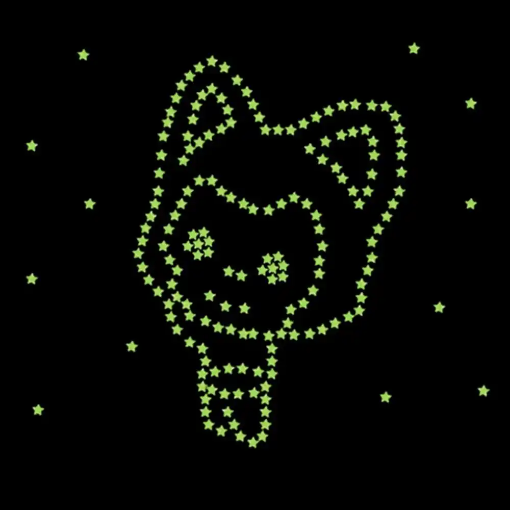100pcs Set Diy Wall Sticker For Kids Rooms Ceiling Glow Dark Stars