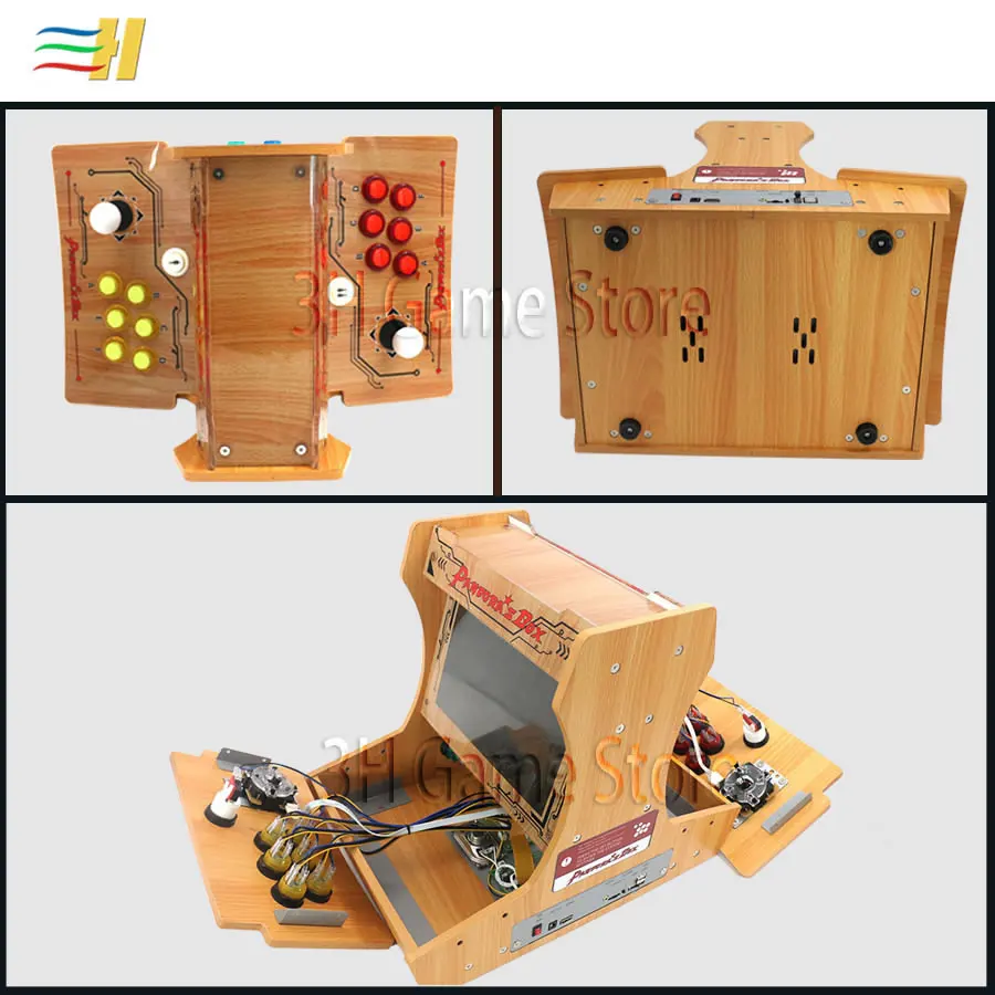 Деревянная коробка Пандора 9D 2500 В 1 есть 3d игры мини аркадная бартоп diy пользователь Самостоятельная установка 10 дюймов двойной экран есть 3P 4P игры