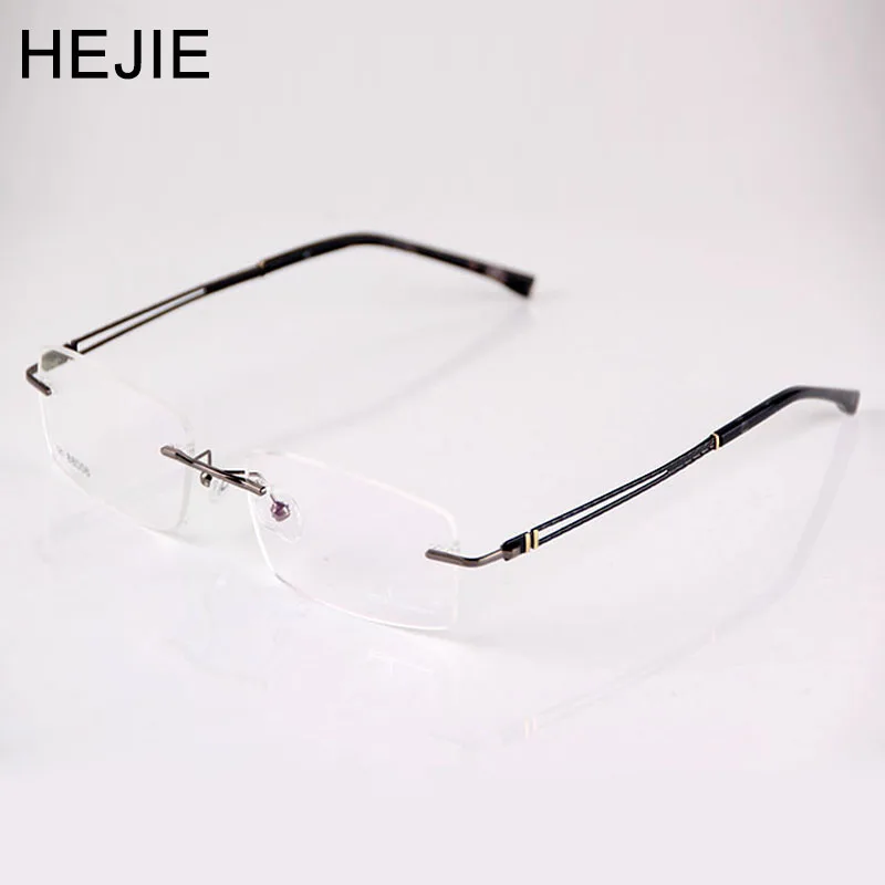 

HEJIE Fashion Men Women Alloy Rimless Eyeglasses Frames Metal Rectangle Frame 8 Colors Size 54-17-140mm Y8006