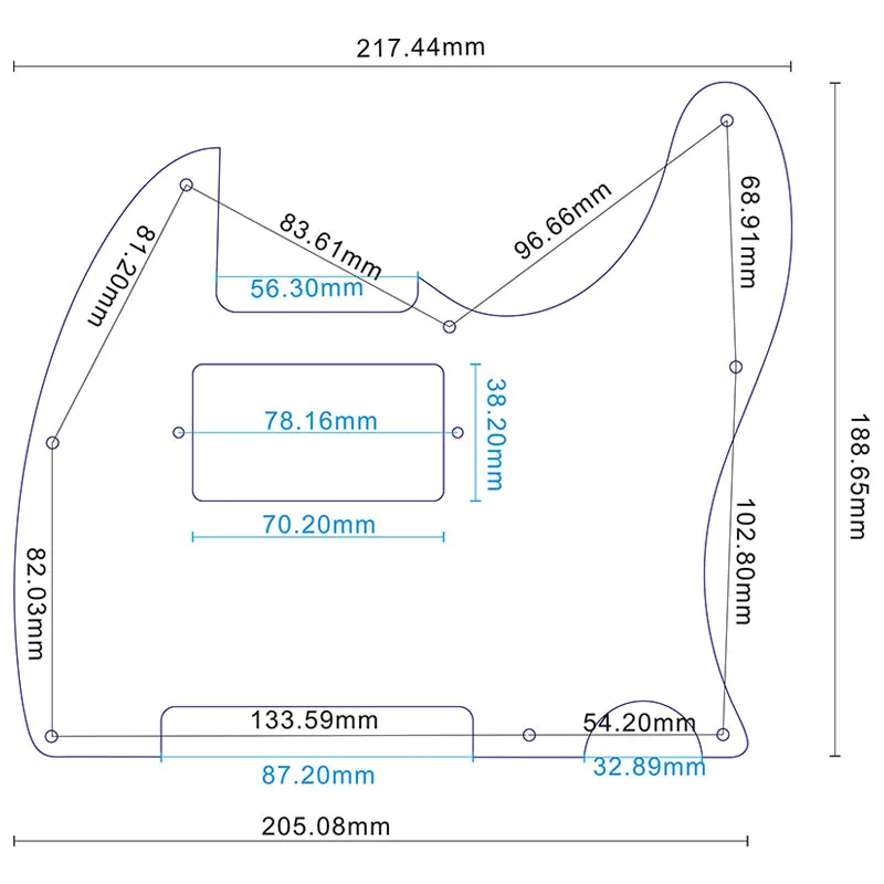Pleroo гитарные аксессуары накладки с 8 винтами для американского стандарта PAF Humbucker Tele Telecaster гитарная пластина для царапин
