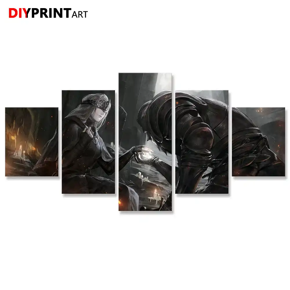 Dark Souls Iii Fire Keeper Alcd 5 Panels Abstract Art Paintings For Home Decoration Living Room A2255 Painting Calligraphy Aliexpress