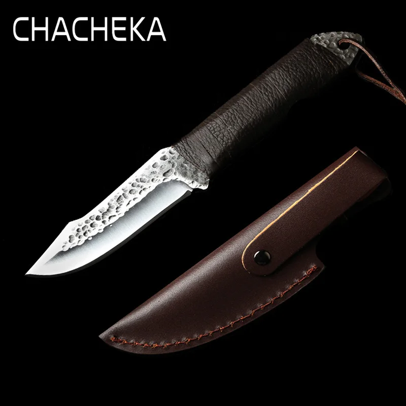 

CHACHEKA Hand-forged Hunting Knife Outdoor Fishing Camping Survival Knives High Hardness Fixed Blade EDC Tools Tactical faca