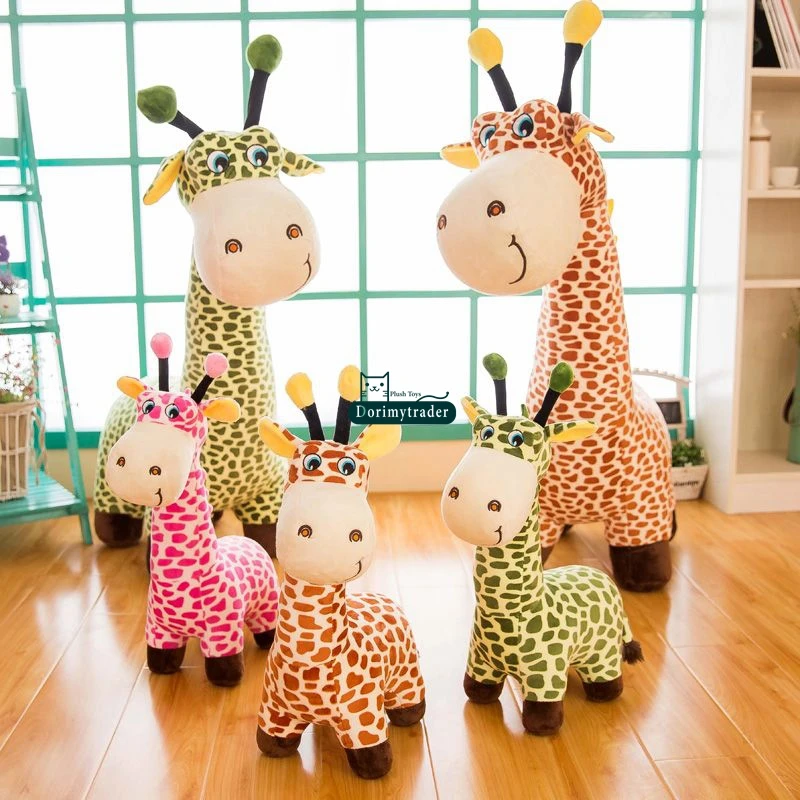 Dorimytrader New 100cm Giant Cute Soft Cartoon Giraffe Plush Toy Stuffed Animal Giraffe Doll Pillow Kids Play Toys Gift 39inches DY61686 (4)