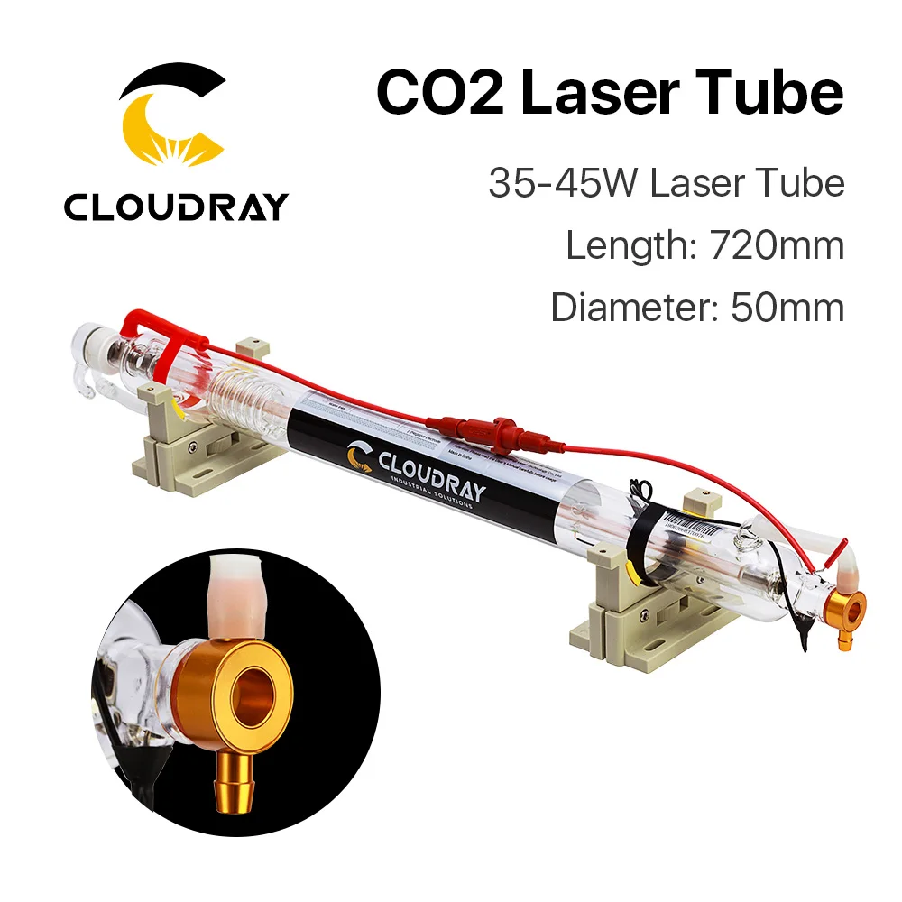 Cloudray Co2 лазерной трубки металлическая голова 700 мм 40 Вт стеклянная труба для CO2 лазерной гравировки, резки