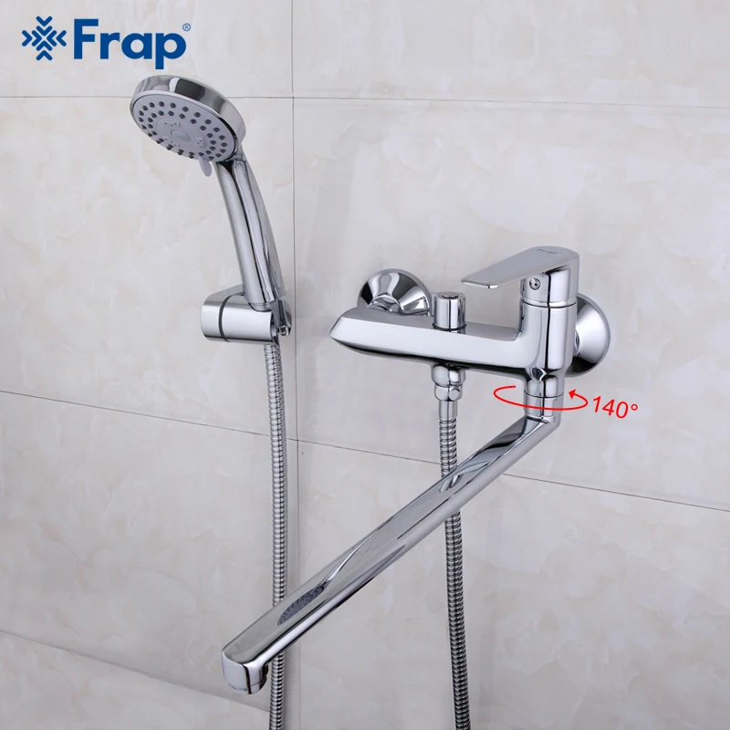 Frap High quality 40cm long nose Bathroom Shower Faucets Bathtub Faucet Mixer Tap With Hand