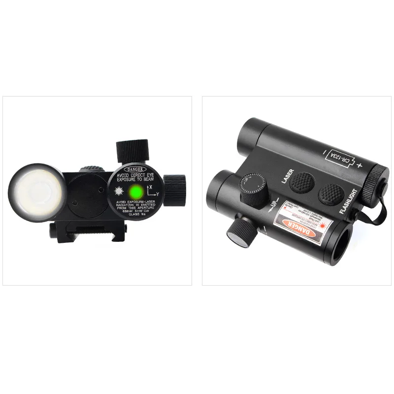 new led strong light flashlight and red and green outside laser integrated sight are suitable for 20mm track installation