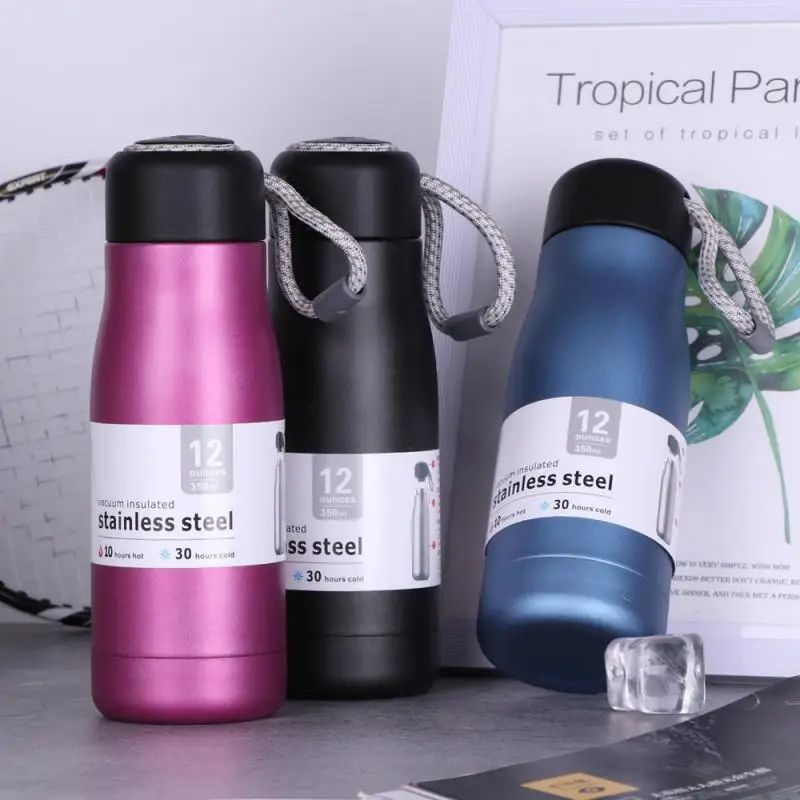 

New Arrival 420ml Thermos Cup Water Bottle Stainless Steel Thermo Cup Vacuum Thermal Mug Birthday Bottle Couple Gift Kid Friend