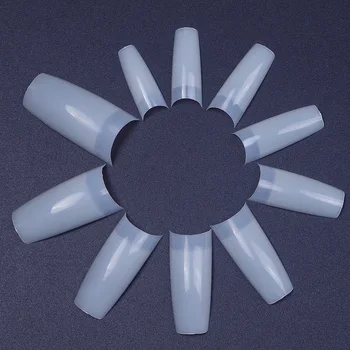 

500PCS Professional Fake Nails Long Ballerina Full Half French Acrylic Nail Tip Square Head False Nails Tips Natural Transparent