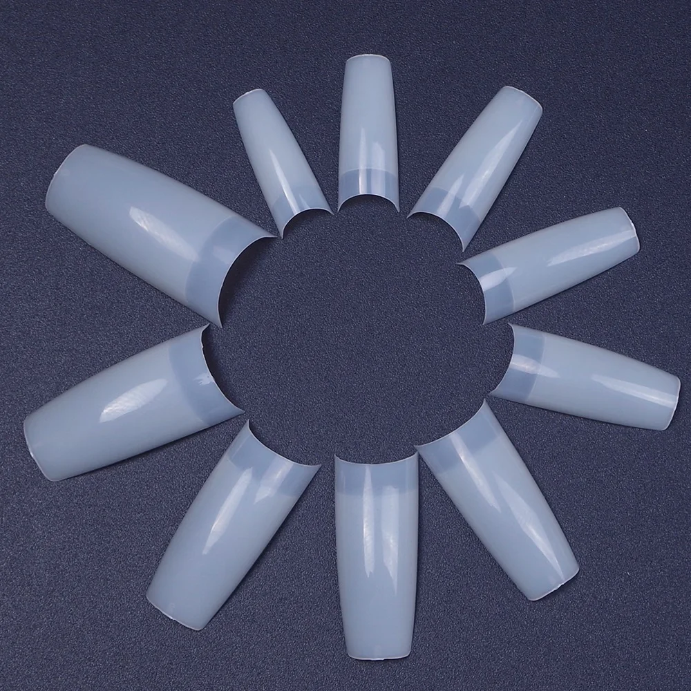  New Arrival 500PCS Professional Fake Nails Long Ballerina Full Half French Acrylic Nail Tips Square