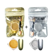 ROSALIND блестящая зеркальная пудра для ногтей, Гель-лак для ногтей, волшебный зеркальный эффект, маникюр, сделай сам, для дизайна ногтей, хромированная пудра для ногтей