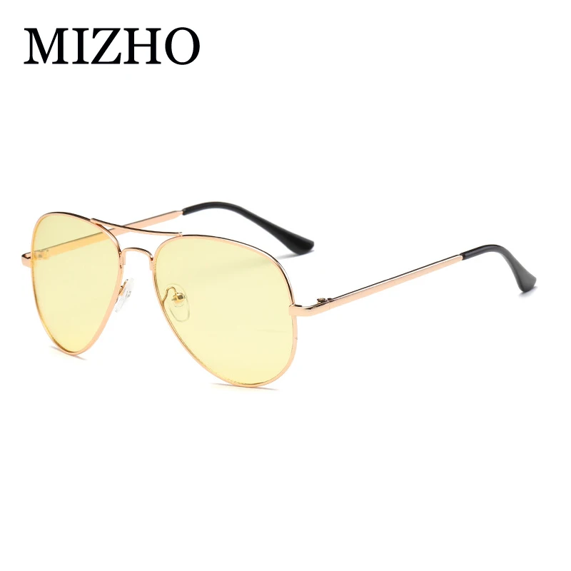 MIZHO Cheap Brown Lens Unisex Metal Yellow Sunglasses Women Pilot Mirror Brand Designer Aviador Sunglasses For Men 2019 Summer